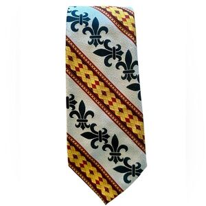 Vintage Armando Collection Fleur-de-Lis Pattern Mens Neck Tie